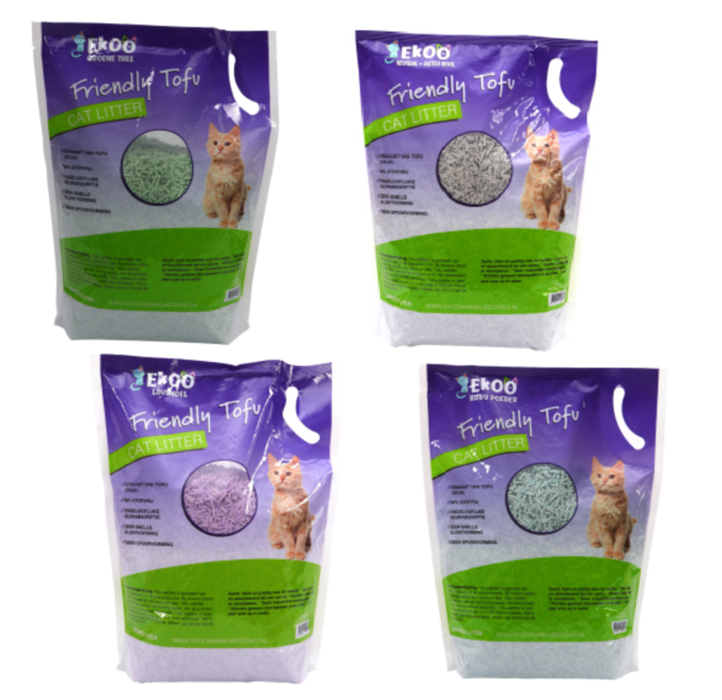 Ekoo Cat Litter Proefpakket Ekoo Cat Litter - Tofu Kattenbakvulling - 4 x 12 liter Ekoo Cat Litter Proefpakket Ekoo Cat Litter - Tofu Kattenbakvulling - 4 x 12 liter