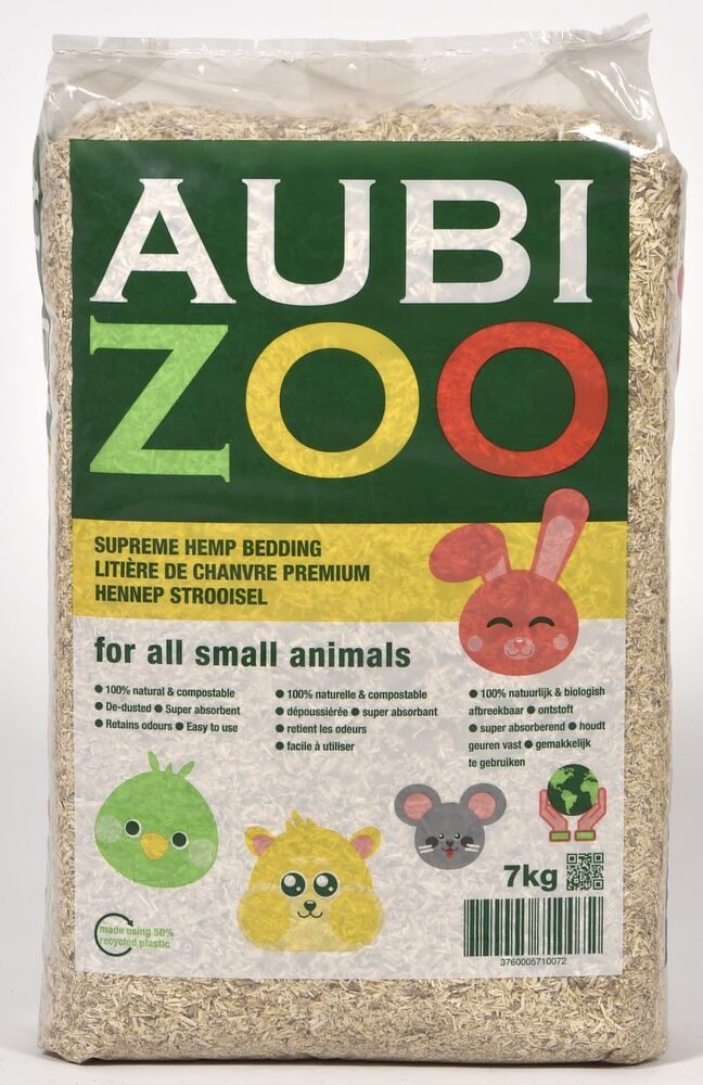 Aubizoo Aubizoo Hennepvezelstrooisel - 7 kilo Aubizoo Aubizoo Hennepvezelstrooisel - 7 kilo
