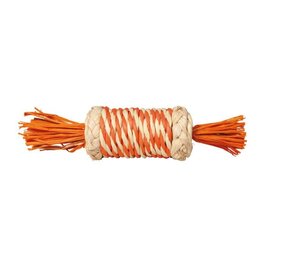 Trixie Speelrol Sisal met Papier - oranje-wit  - 18 cm Trixie Speelrol Sisal met Papier - oranje-wit  - 18 cm