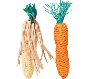 Trixie Knaagspeelgoed Set Wortel en Maïskolf - 15 cm - Oranje-Beige Trixie Knaagspeelgoed Set Wortel en Maïskolf - 15 cm - Oranje-Beige