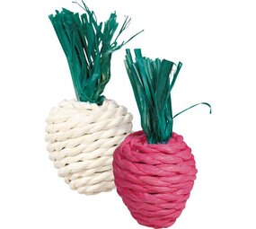 Trixie Knaagspeelgoed Set Rettich en Radijs - 8 cm - Wit-Roze Trixie Knaagspeelgoed Set Rettich en Radijs - 8 cm - Wit-Roze