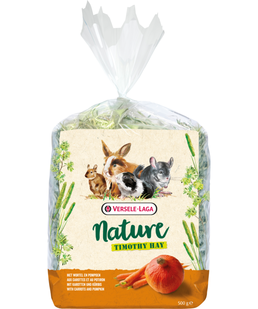 Versele-Laga Versele-Laga Nature Timothy Hay - Wortel en Pompoen - 500 gram Versele-Laga Versele-Laga Nature Timothy Hay - Wortel en Pompoen - 500 gram