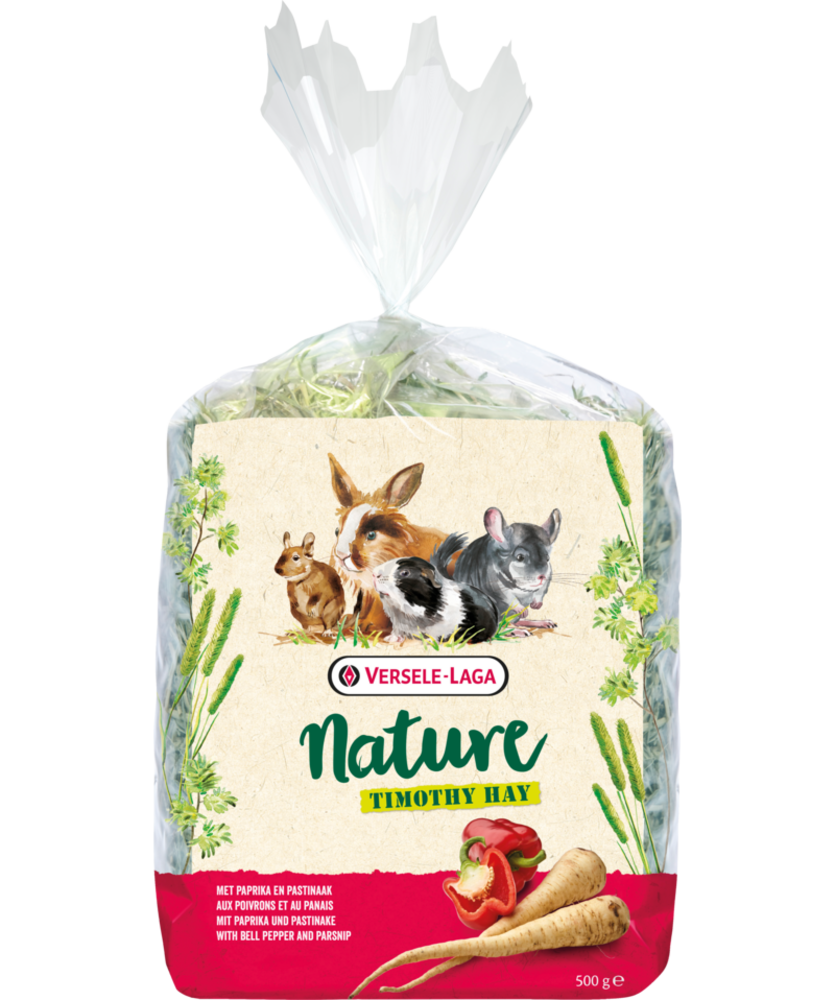 Versele-Laga Versele-Laga Nature Timothy Hay - Paprika en Pastinaak - 500 gram Versele-Laga Versele-Laga Nature Timothy Hay - Paprika en Pastinaak - 500 gram