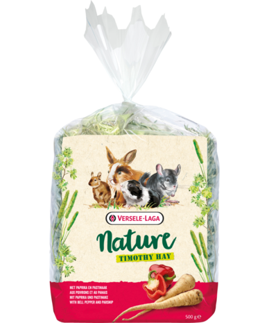 Versele-Laga Versele-Laga Nature Timothy Hay - Paprika en Pastinaak - 500 gram Versele-Laga Versele-Laga Nature Timothy Hay - Paprika en Pastinaak - 500 gram