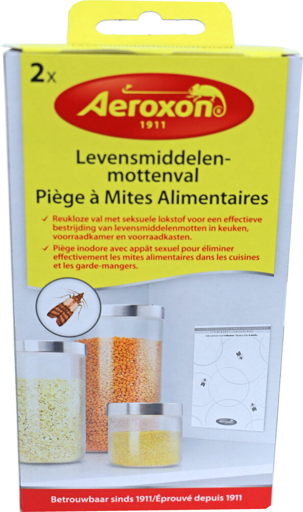 Aeroxon Aeroxon Levensmiddelenmotten Mottenval Lijm - pak met 2 vallen Aeroxon Aeroxon Levensmiddelenmotten Mottenval Lijm - pak met 2 vallen
