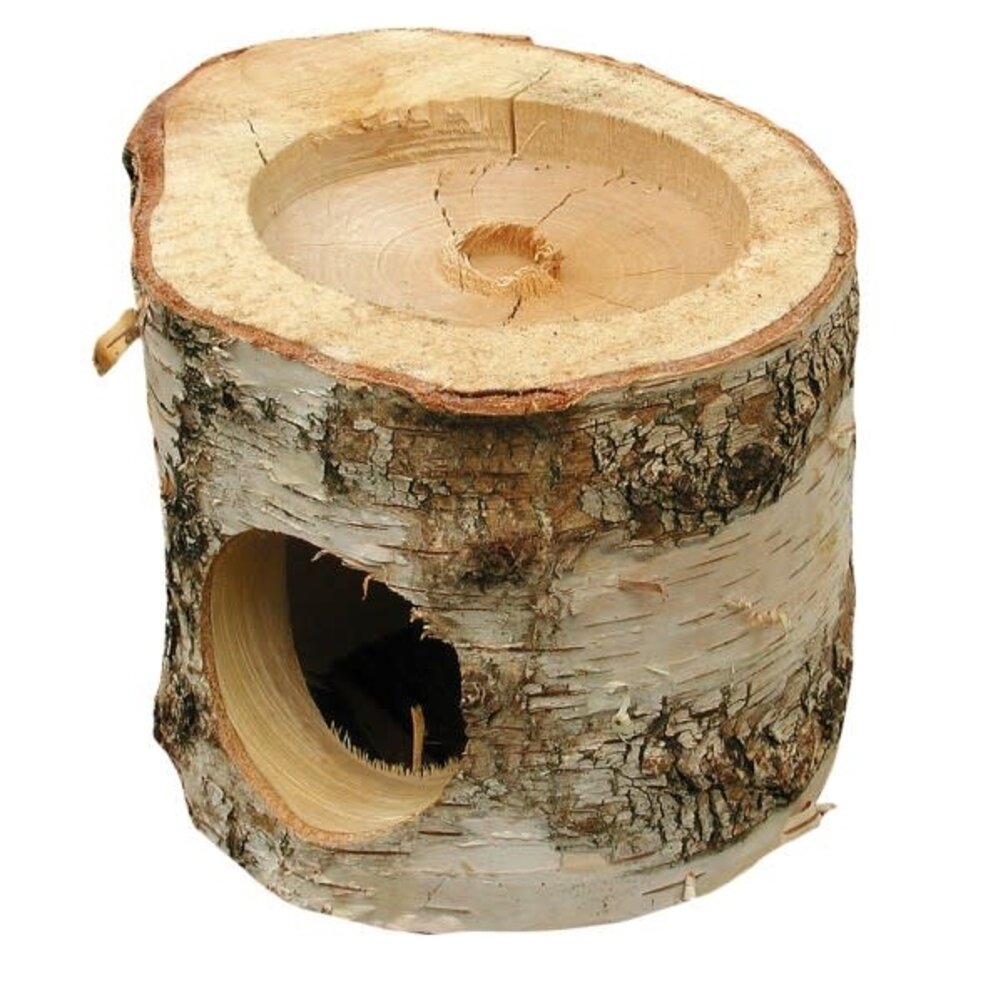 Hugro Houten Hol - 2 openingen - Voerplek bovenop Hugro Houten Hol - 2 openingen - Voerplek bovenop