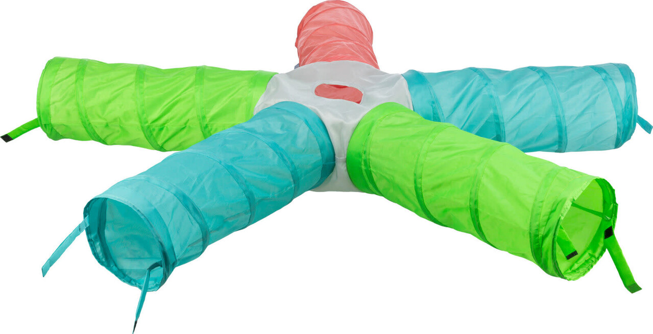 Trixie Trixie Speeltunnel Nylon met 6 Ingangen - 5x18x47 cm Trixie Trixie Speeltunnel Nylon met 6 Ingangen - 5x18x47 cm