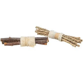 Trixie Trixie Stickset Luffa, Schorshout en Zeegras 2 stuks - 10 x 3 cm Trixie Trixie Stickset Luffa, Schorshout en Zeegras 2 stuks - 10 x 3 cm