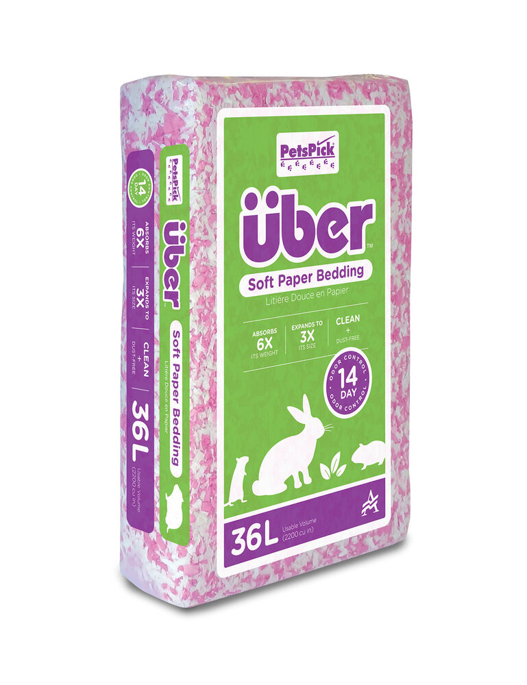 PetsPick Über Uber Paper Bedding Pink/White - 36 liter PetsPick Über Uber Paper Bedding Pink/White - 36 liter