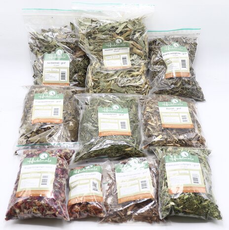 Herbimals Herbimals Dierenkruiden Proefpakket - Konijn-Cavia - 1 kilo Herbimals Herbimals Dierenkruiden Proefpakket - Konijn-Cavia - 1 kilo