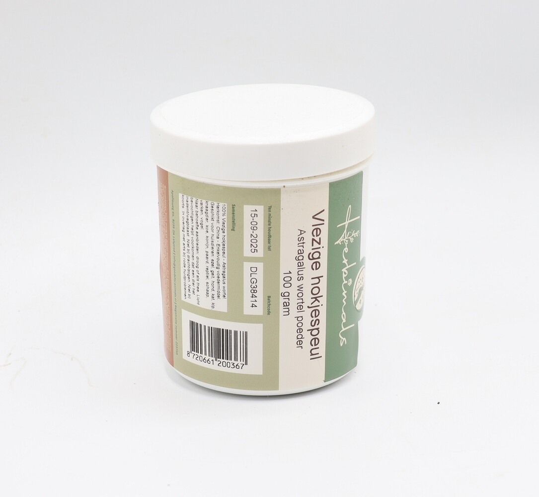 Herbimals Herbimals Vlezige hokjespeul - Astragalus wortel - poeder Herbimals Herbimals Vlezige hokjespeul - Astragalus wortel - poeder