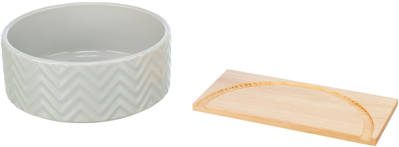 Trixie Trixie Zandbad met Platform - Keramiek en Hout - ø 24 cm / 25 cm × 9 cm