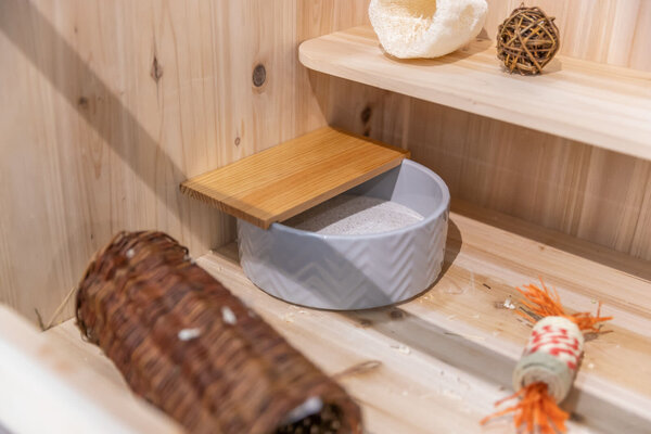 Trixie Trixie Zandbad met Platform - Keramiek en Hout - ø 24 cm / 25 cm × 9 cm