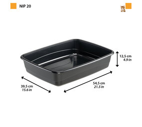 Ferplast Toiletbak Nip 20 - Open - 54.5 x 39.5 x 12.5 cm - verschillende kleuren Ferplast Toiletbak Nip 20 - Open - 54.5 x 39.5 x 12.5 cm - verschillende kleuren