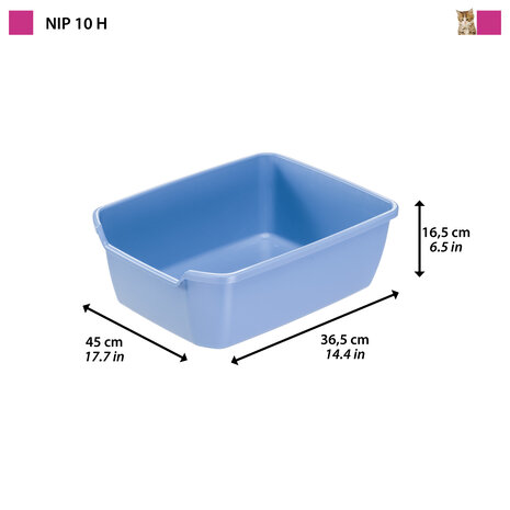 Ferplast Toiletbak Nip 10 - Hoog - 46 x 36 x 16.2 cm - verschillende kleuren Ferplast Toiletbak Nip 10 - Hoog - 46 x 36 x 16.2 cm - verschillende kleuren