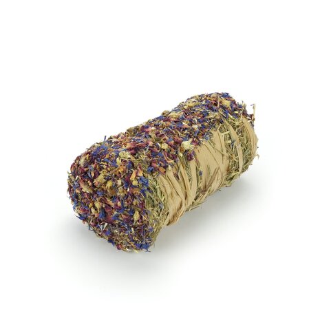 Mr. Crumble Mr. Crumble Hooirol met Korenbloemen en Roos - 7,5 cm x 15 cm - 200 gram Mr. Crumble Mr. Crumble Hooirol met Korenbloemen en Roos - 7,5 cm x 15 cm - 200 gram