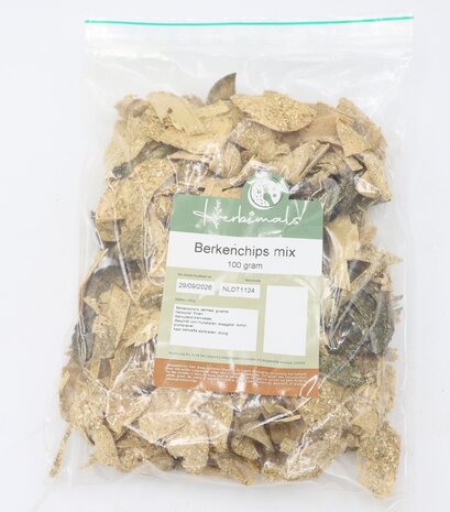 Herbimals Herbimals Berkenchips Mix - 100 gram Herbimals Herbimals Berkenchips Mix - 100 gram
