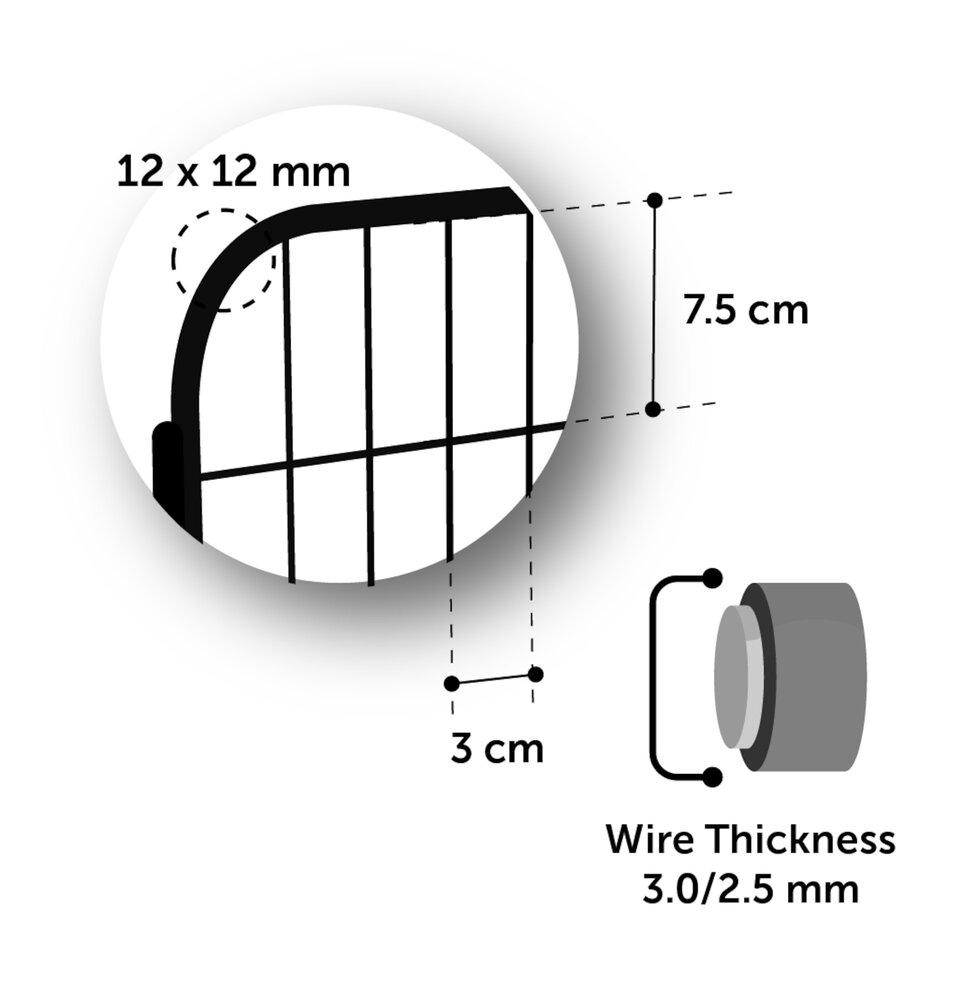 Flamingo Metalen Ren Zecta - Zwart - 6 panelen 80x79 cm