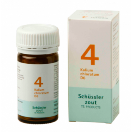 Schüssler Schüssler zout - Celzout nummer 4 - Kalium Chloride - Muriaticum - 100 tabletten Schüssler Schüssler zout - Celzout nummer 4 - Kalium Chloride - Muriaticum - 100 tabletten