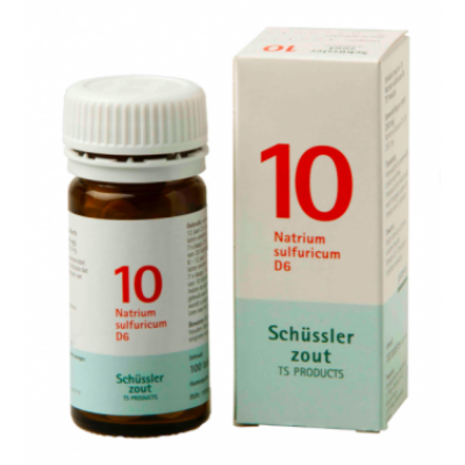 Schüssler Schüssler zout - Celzout nummer 10 - Natrium Sulfuricum - 100 tabletten Schüssler Schüssler zout - Celzout nummer 10 - Natrium Sulfuricum - 100 tabletten