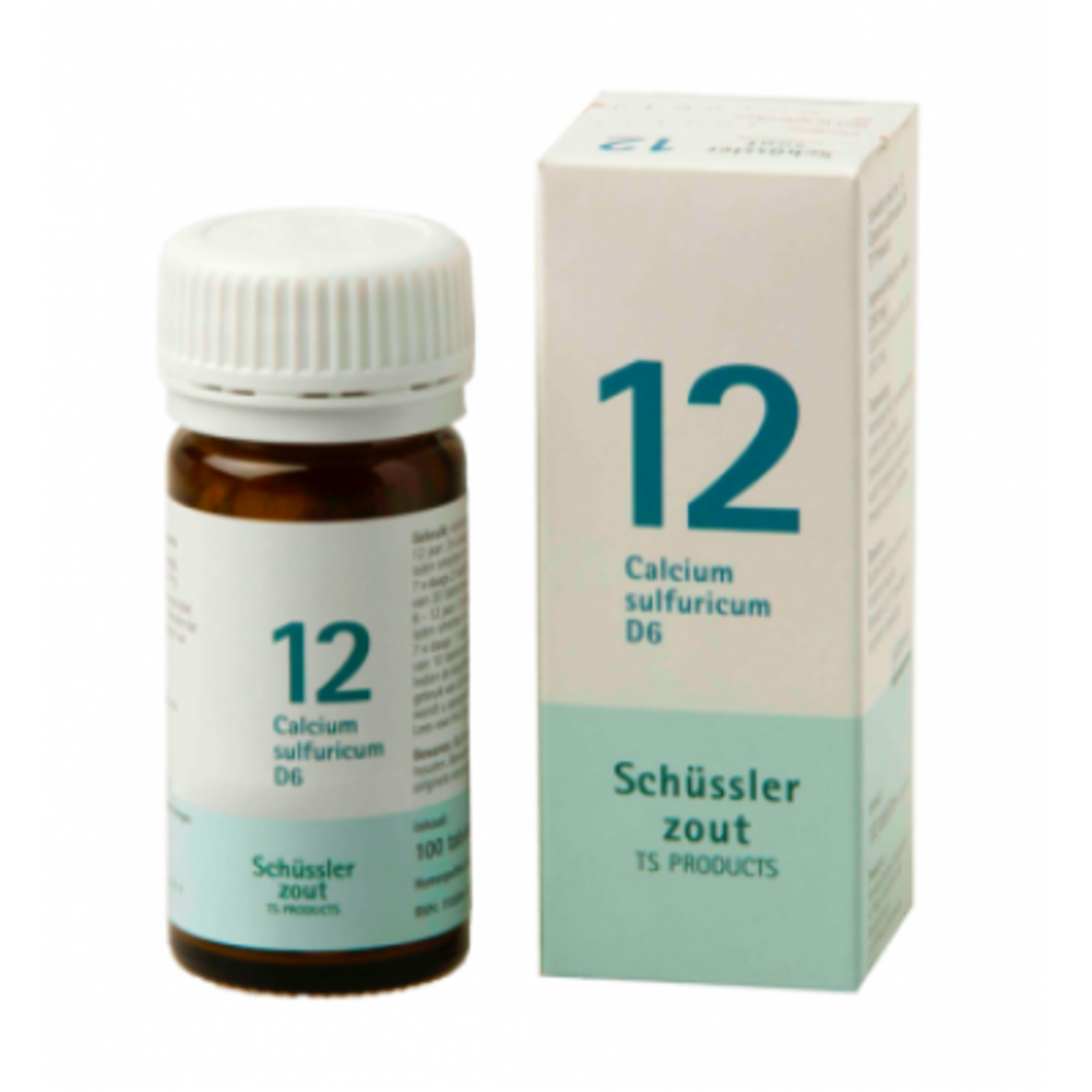 Schüssler Schüssler zout - Celzout nummer 12 - Calcium Sulfuricum - 100 tabletten Schüssler Schüssler zout - Celzout nummer 12 - Calcium Sulfuricum - 100 tabletten