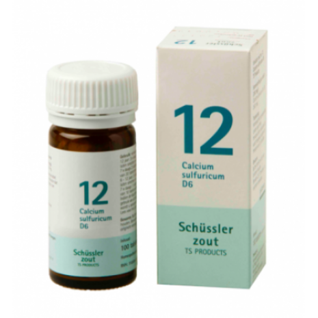 Schüssler Schüssler zout - Celzout nummer 12 - Calcium Sulfuricum - 100 tabletten Schüssler Schüssler zout - Celzout nummer 12 - Calcium Sulfuricum - 100 tabletten