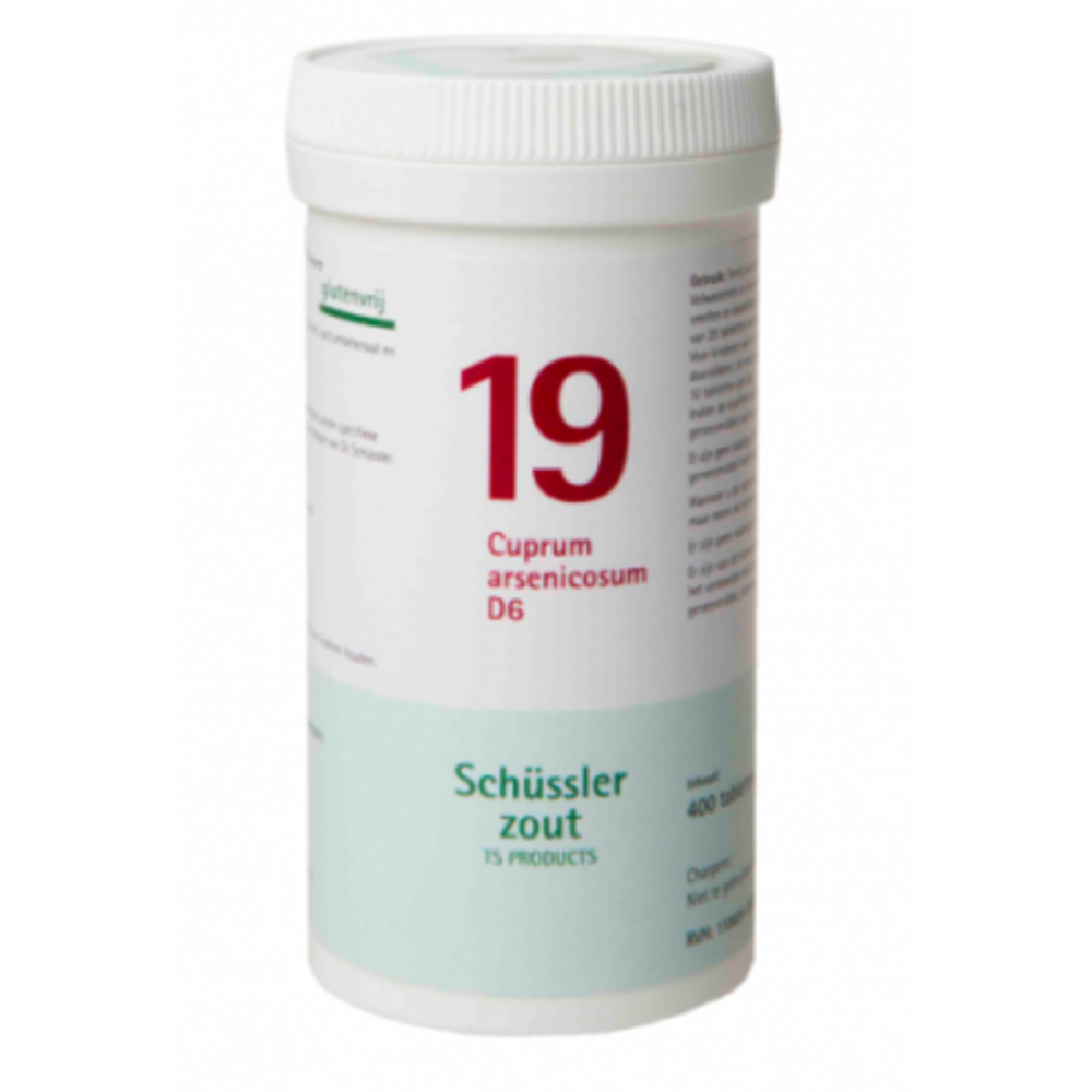 Schüssler Schüssler zout - Celzout nummer 19 - Cuprum Arsenicosum - 400 tabletten Schüssler Schüssler zout - Celzout nummer 19 - Cuprum Arsenicosum - 400 tabletten