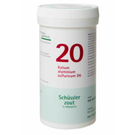 Schüssler Schüssler zout - Celzout nummer 20 - Kalium-Aluminium Sulfuricum - 400 tabletten Schüssler Schüssler zout - Celzout nummer 20 - Kalium-Aluminium Sulfuricum - 400 tabletten