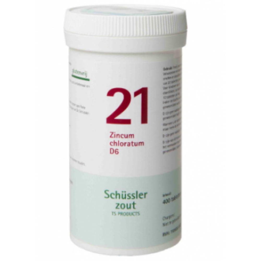 Schüssler Schüssler zout - Celzout nummer 21 - Zincum Chloratum - 400 tabletten Schüssler Schüssler zout - Celzout nummer 21 - Zincum Chloratum - 400 tabletten