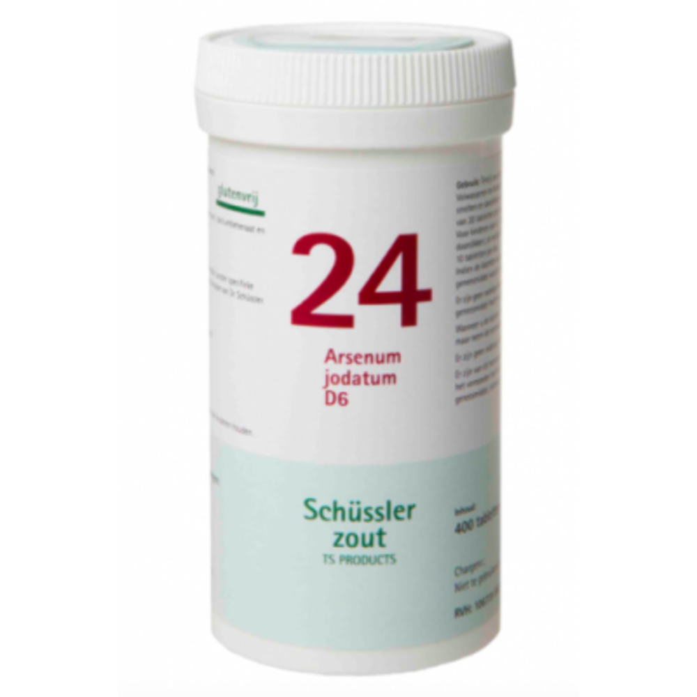 Schüssler Schüssler zout - Celzout nummer 24 - Arsenum Jodatumten - 400 tabletten Schüssler Schüssler zout - Celzout nummer 24 - Arsenum Jodatumten - 400 tabletten