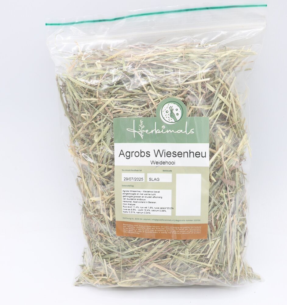 Herbimals Proefzakje Agrobs Wiesenheu - Weidehooi - 100 gram Herbimals Proefzakje Agrobs Wiesenheu - Weidehooi - 100 gram