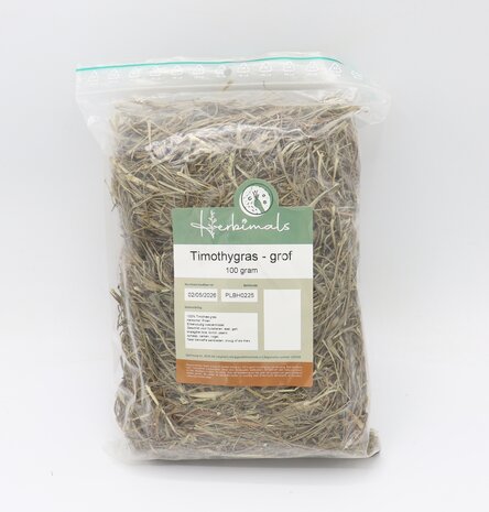 Herbimals Proefzakje Herbimals Timothygras - grof  - 100 gram Herbimals Proefzakje Herbimals Timothygras - grof  - 100 gram