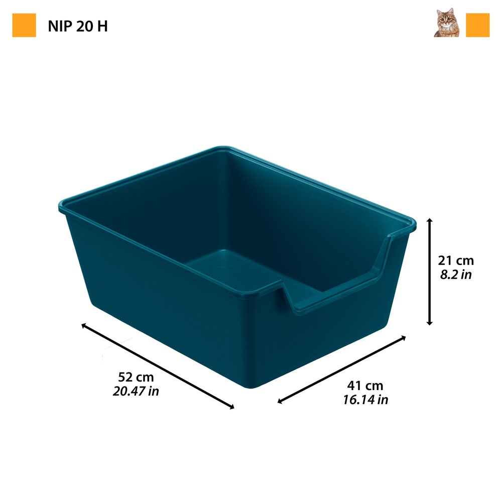 Ferplast Toiletbak Nip 20 - Hoog - 52 x 41 x 21 cm - verschillende kleuren