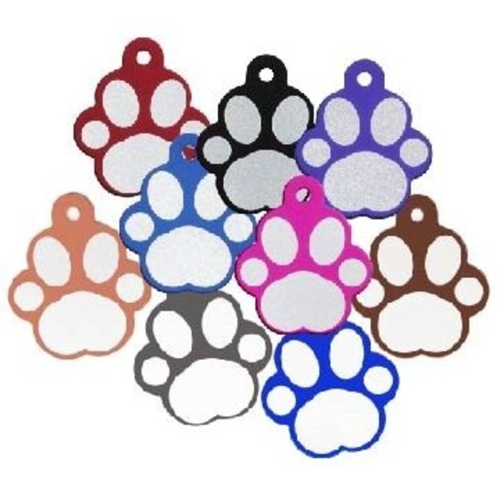 IMARC Hondenpenning - Pootvorm Antraciet met Zilver Groot IMARC Hondenpenning - Pootvorm Antraciet met Zilver Groot