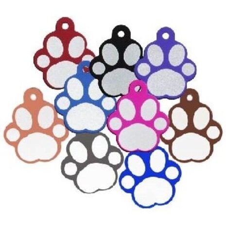 IMARC Hondenpenning - Pootvorm Antraciet met Zilver Groot IMARC Hondenpenning - Pootvorm Antraciet met Zilver Groot