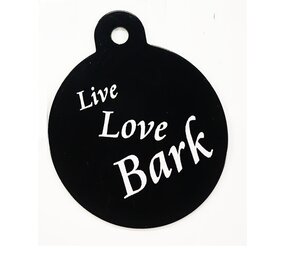 IMARC Hondenpenning – Rond – Live Love Bark – Zwart IMARC Hondenpenning – Rond – Live Love Bark – Zwart