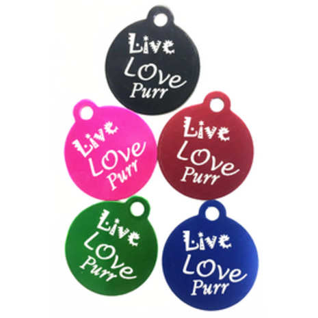 IMARC Kattenpenning – Rond – Live Love Purr – Zwart - Klein Ø2 cm IMARC Kattenpenning – Rond – Live Love Purr – Zwart - Klein Ø2 cm