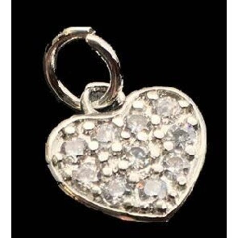 IMARC Bijouterie - Halsband Sieraad - Hart met diamantjes - Zilverkleurig IMARC Bijouterie - Halsband Sieraad - Hart met diamantjes - Zilverkleurig