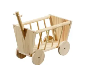 Flamingo Houten Bolderwagen Hooiruif - 29x19x27 cm Flamingo Houten Bolderwagen Hooiruif - 29x19x27 cm