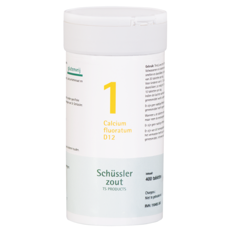 Schüssler Schüssler zout - Celzout nummer 1 - Calcium Fluoratum - 400 tabletten Schüssler Schüssler zout - Celzout nummer 1 - Calcium Fluoratum - 400 tabletten
