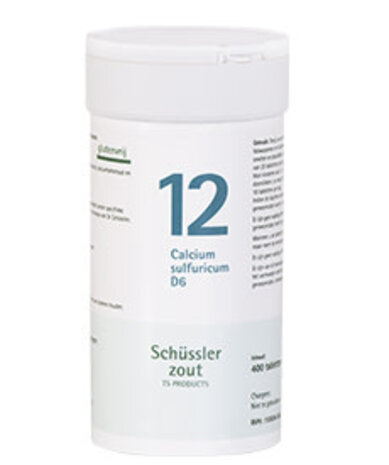 Schüssler Schüssler zout - Celzout nummer 12 - Calcium Sulfuricum - 400 tabletten Schüssler Schüssler zout - Celzout nummer 12 - Calcium Sulfuricum - 400 tabletten