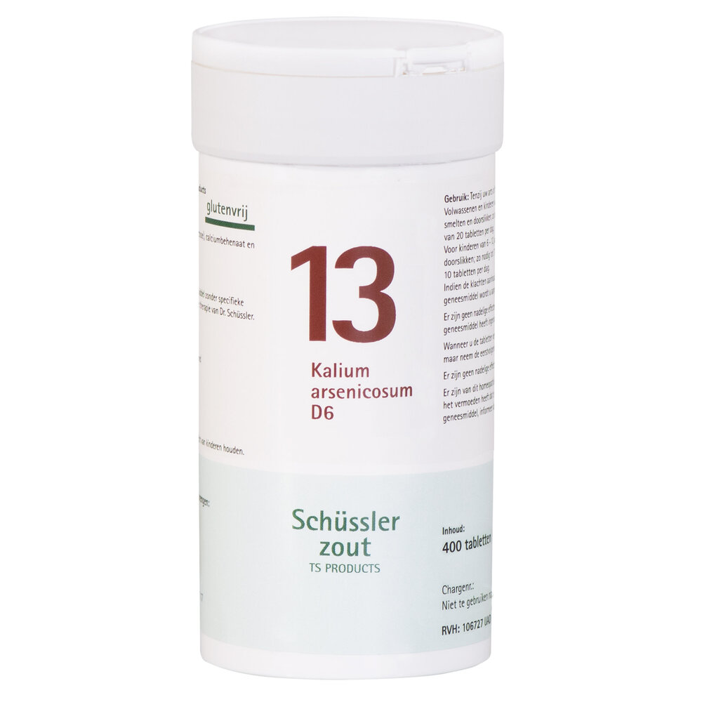 Schüssler Schüssler zout - Celzout nummer 13 - Kalium Arsenicosum D6 - 400 tabletten