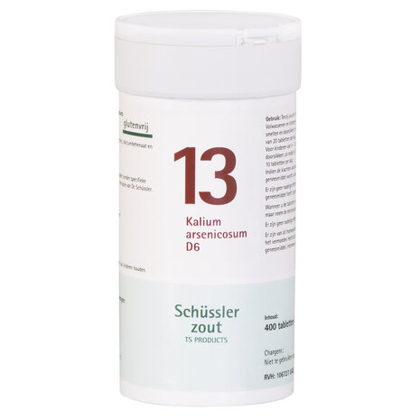 Schüssler Schüssler zout - Celzout nummer 13 - Kalium Arsenicosum D6 - 400 tabletten