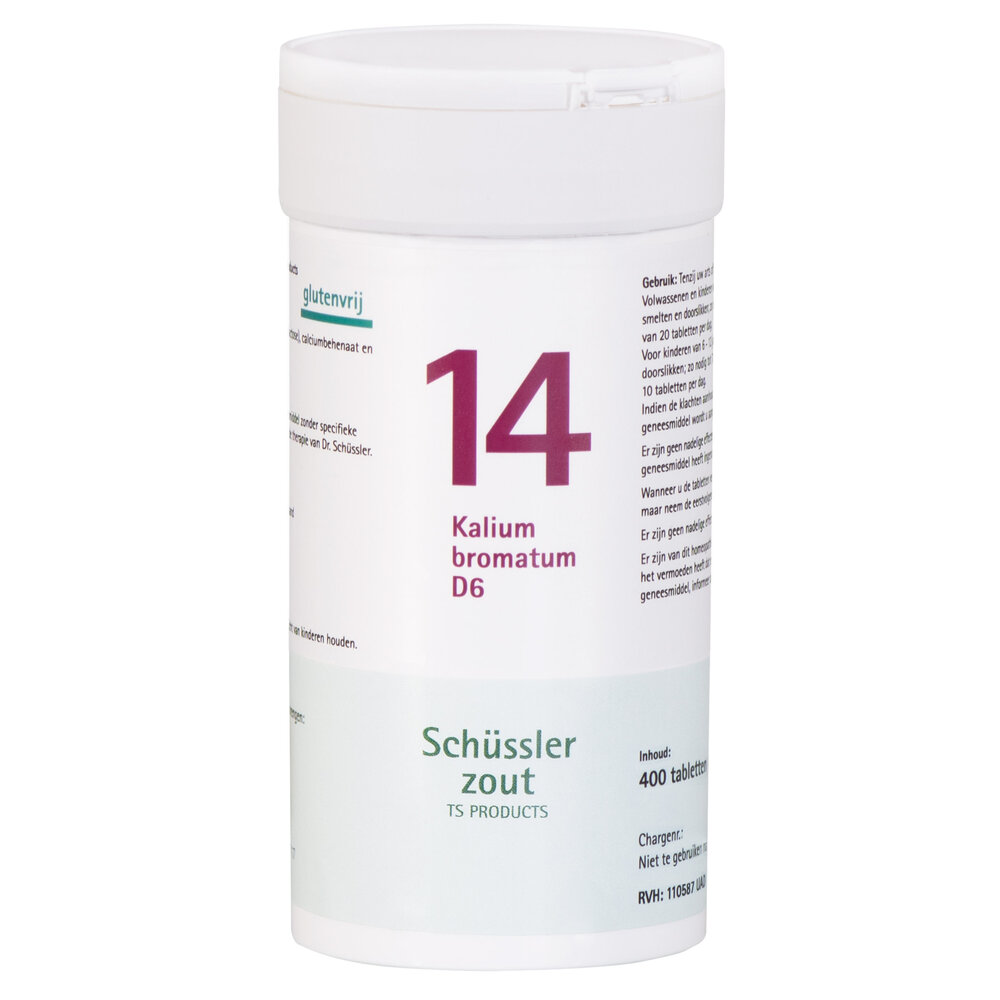 Schüssler Schüssler zout - Celzout nummer 14 - Kalium bromatum - 400 tabletten