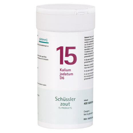 Schüssler Schüssler zout - Celzout nummer 15 - Kalium Jodatum - 400 tabletten Schüssler Schüssler zout - Celzout nummer 15 - Kalium Jodatum - 400 tabletten