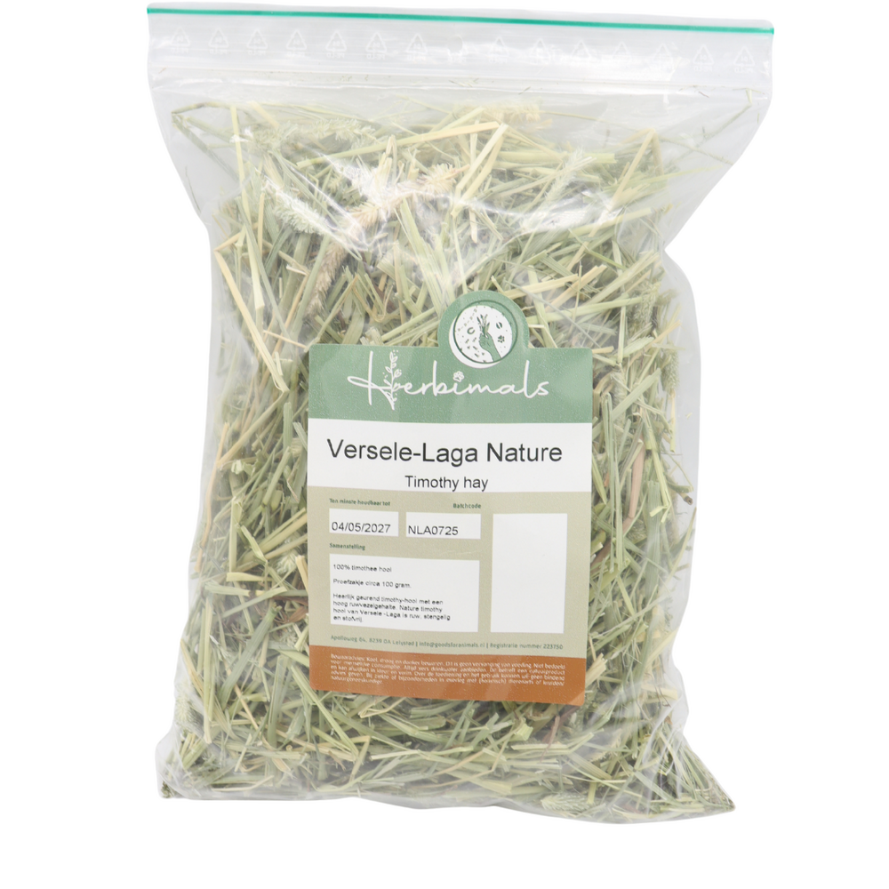 Herbimals Proefzakje Versele-Laga Nature Timothy Hay 100 gram Herbimals Proefzakje Versele-Laga Nature Timothy Hay 100 gram