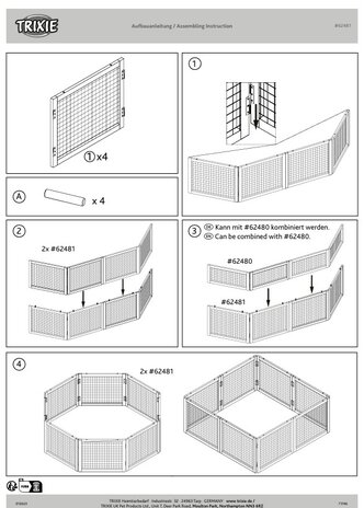 Trixie Trixie Indoor Ren - 60 x 50 cm - 4 panelen