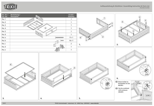 Trixie Trixie Indoor slaapplaats - koppelbaar met indoor ren - 114x30x74 cm