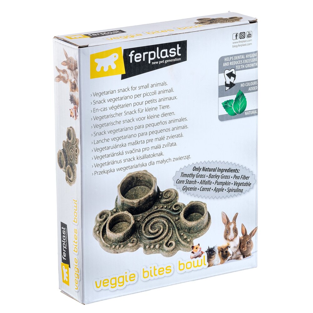 Ferplast Eetbare Voerbak - 20 x 14 x 3,5 cm - Veggie Bites Bowl Ferplast Eetbare Voerbak - 20 x 14 x 3,5 cm - Veggie Bites Bowl