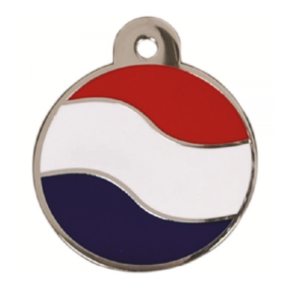 Hondenpenning Rood-Wit-Blauw